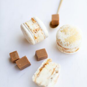 Fudge Cheesecake Macaron Ice Cream Sandwiches